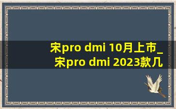 宋pro dmi 10月上市_宋pro dmi 2023款几月上市